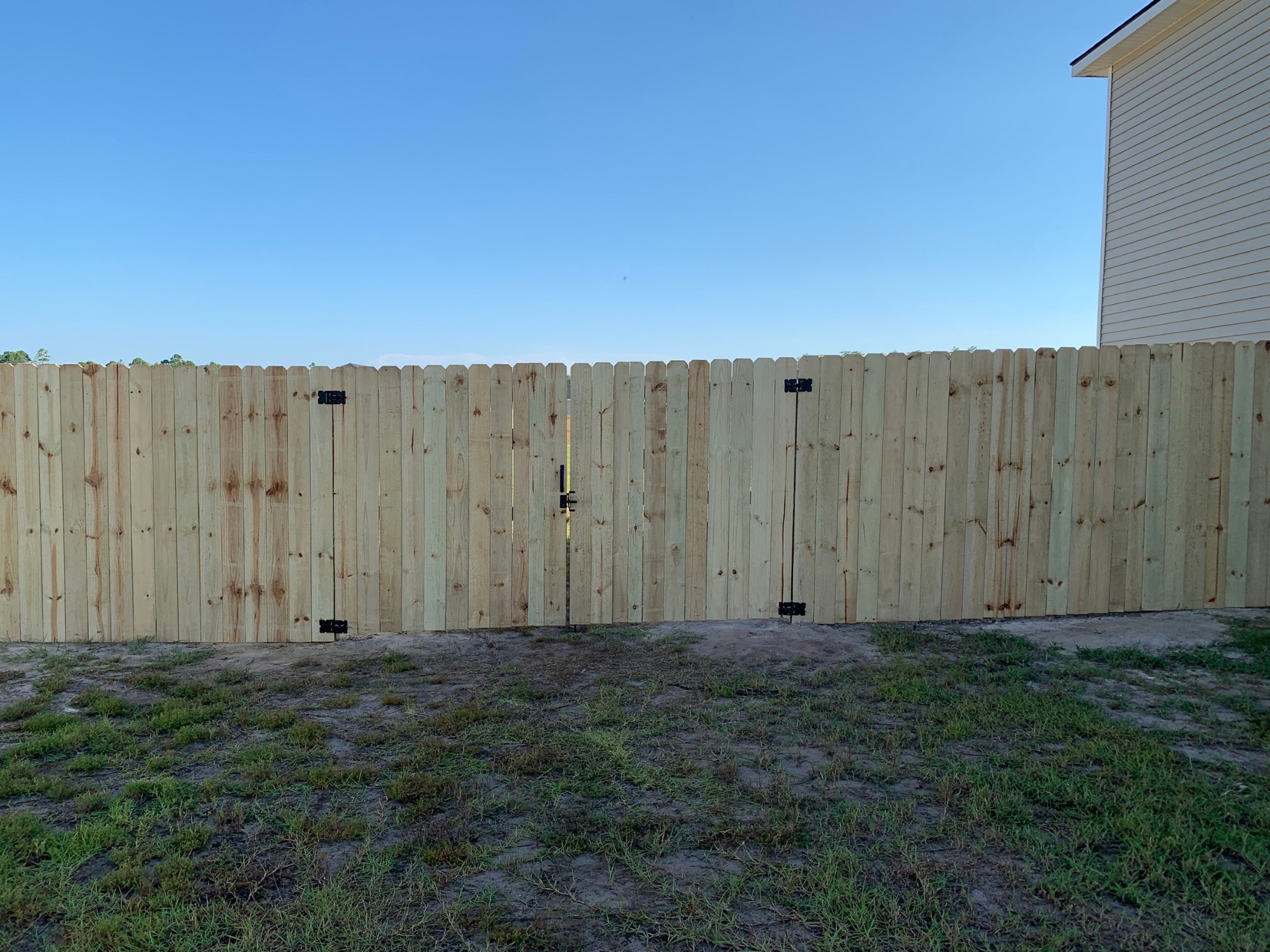 Walthour Legacy Enterprises wood privacy fence and gate project, Hinesville GA